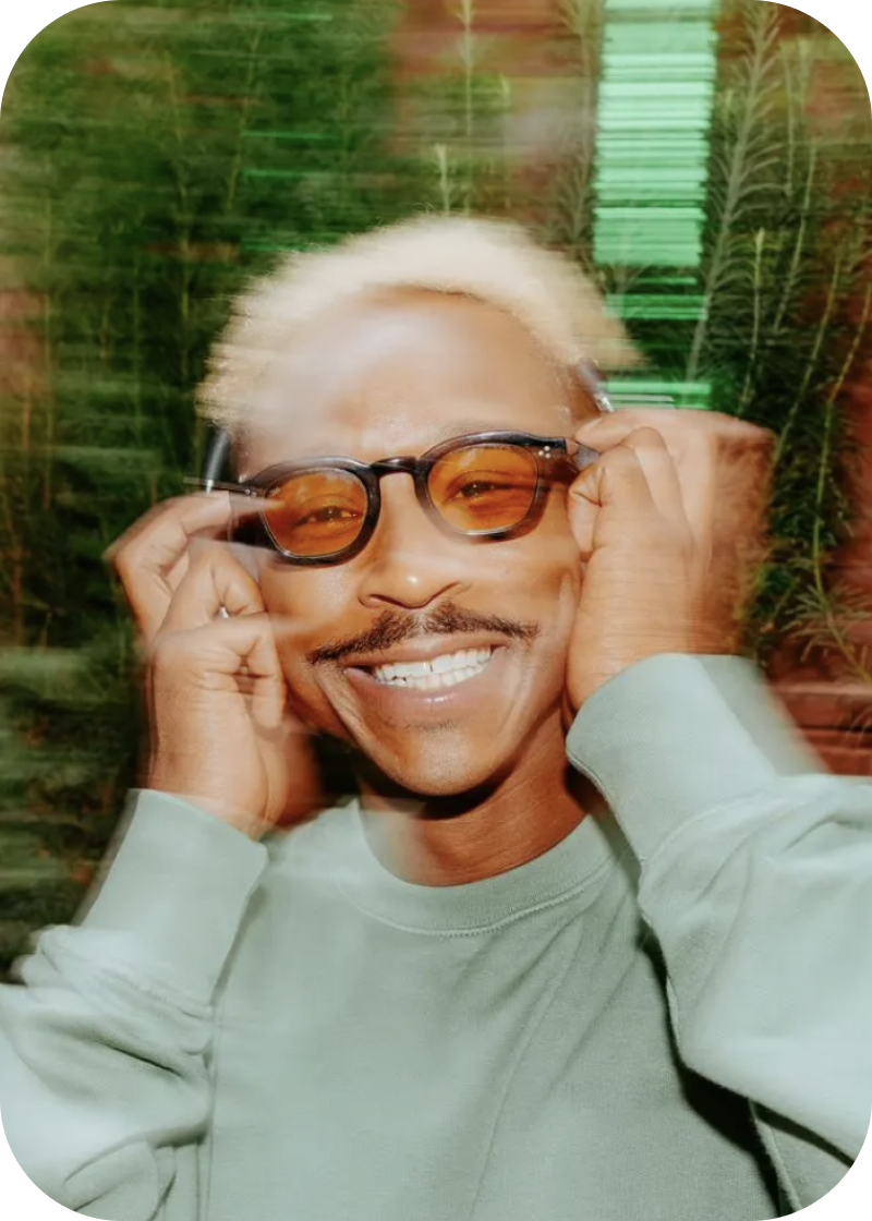 Smiling man in glasses